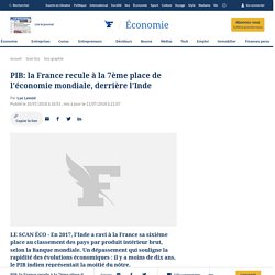 PIB: la France recule à la 7ème place de l'économie mondiale, derrière l'Inde