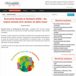 Economie Sociale et Solidaire (ESS) : les enjeux actuels d'un secteur en plein essor - L'économiste
