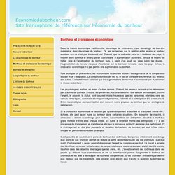 Bonheur et croissance économique - Economiedubonheur.com, le site francophone de référence sur l'économie du bonheur.