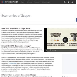 Economies of Scope Definition