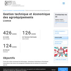 Gestion technique et économique des agroéquipements - Agrosup Dijon