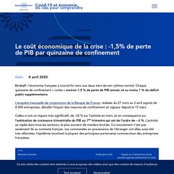 Le coût économique de la crise : -1,5% de perte de PIB par quinzaine de confinement – Covid-19 et économie, les clés pour comprendre – Banque de France