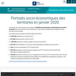 Portraits socio-économiques des territoires en janvier 2020