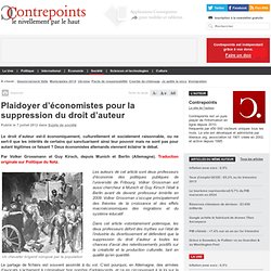 Plaidoyer d’économistes pour la suppression du droit d'auteur - ContrepointsContrepoints