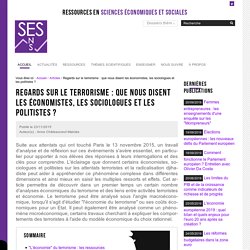 Regards sur le terrorisme : que nous disent les économistes, les sociologues et les politistes ?