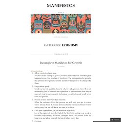 economy « Manifestos
