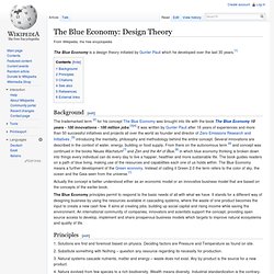 The Blue Economy: Design Theory