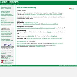 EconPapers: Truth and Probability