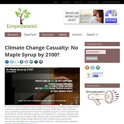 Climate Change Casualty: No Maple Syrup by 2100? « Ecopreneurist