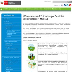 MEcanismos de REtribución por Servicios Ecosistémicos – MERESE