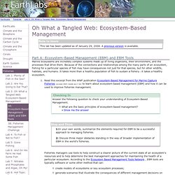 3A: Ecosystem-Based Management (EBM) and EBM Tools