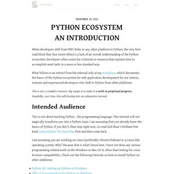 Python Ecosystem - An Introduction » mirnazim.org