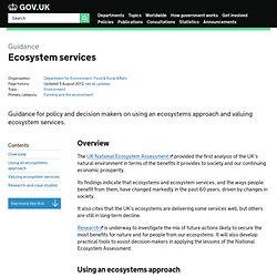 Ecosystem services - Detailed guidance
