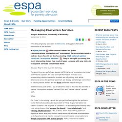 Ecosystems Services for Poverty Alleviation (ESPA)