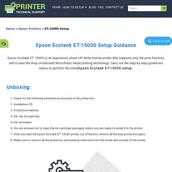 Epson Ecotank ET-15000 Setup, and Driver Download