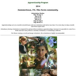 Ecovillage Training Center Apprenticeships