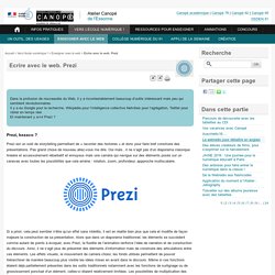 Ecrire avec le web. Prezi