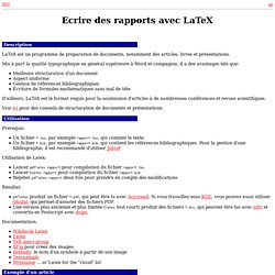 Ecrire des rapports avec LaTeX