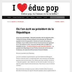 Où l’on écrit au président de la République