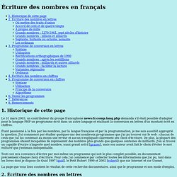 Écriture des nombres en français