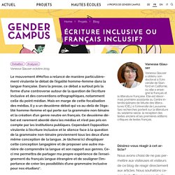 Écriture inclusive ou français inclusif?: Gender Campus