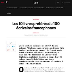 Les 10 livres préférés de 100 écrivains francophones