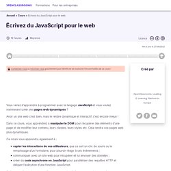 Écrivez du JavaScript pour le web