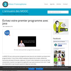 MOOC Écrivez votre premier programme avec Java