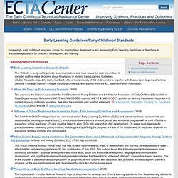 Early Learning Guidelines/Early Childhood Standards