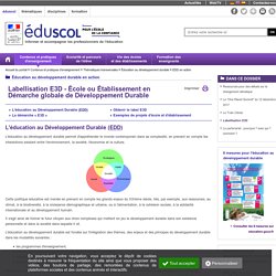 EDD en action - Labellisation E3D - Éduscol
