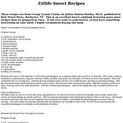Edible Insect lab recipes