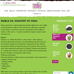 Edible Oil Industry Of India