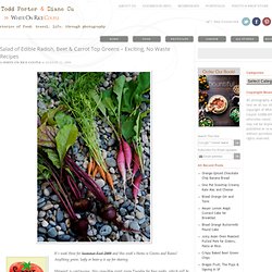 Edible Radish, Carrot, Beet Top Greens Salad