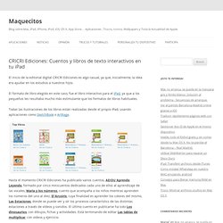 CRICRI Ediciones: Cuentos y libros de texto interactivos en tu iPad