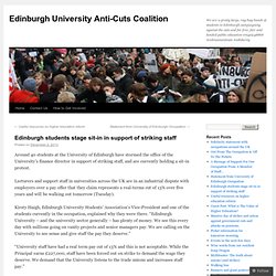 Edinburgh students stage sit-in in support of striking staff