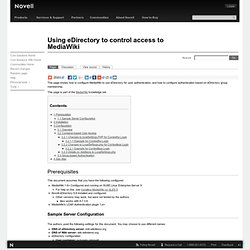 Using eDirectory to control access to MediaWiki
