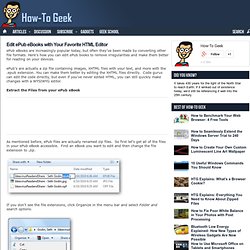 Edit ePub eBooks with Your Favorite HTML Editor