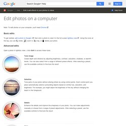 Edit your photos - Google+ Help
