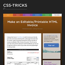 Make an Editable/Printable HTML Invoice