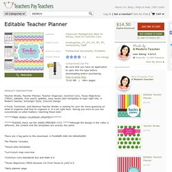 EDITABLE TEACHER PLANNER