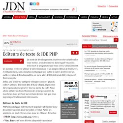 Outils de développement PHP : Éditeurs de texte & IDE PHP - Web & Tech