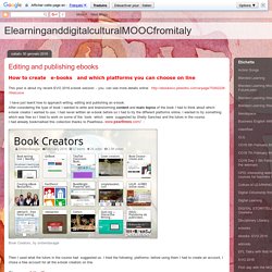 ElearninganddigitalculturalMOOCfromitaly : Editing and publishing ebooks