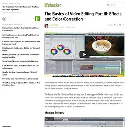 The Basics of Video Editing Part III: Effects and Color Correction