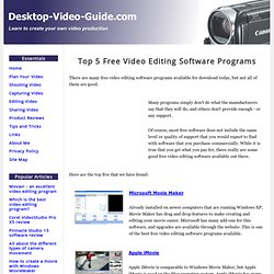 Top 5 free video editing software programs