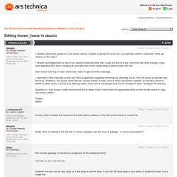 Editing known_hosts in ubuntu - Ars Technica OpenForum