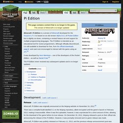 Pi Edition – Official Minecraft Wiki