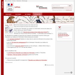 Édition 2019 de la Semaine de la presse et des médias dans l’école - Lettres - Éduscol