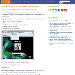 Logon Editor: Advanced Login Screen Editor for Windows 7