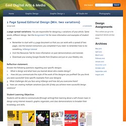 ﻿2 Page Spread Editorial Design (Min. two variations) - East Digital Arts & Media