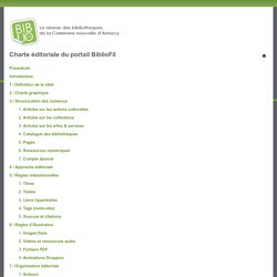 Charte éditoriale du portail BiblioFil